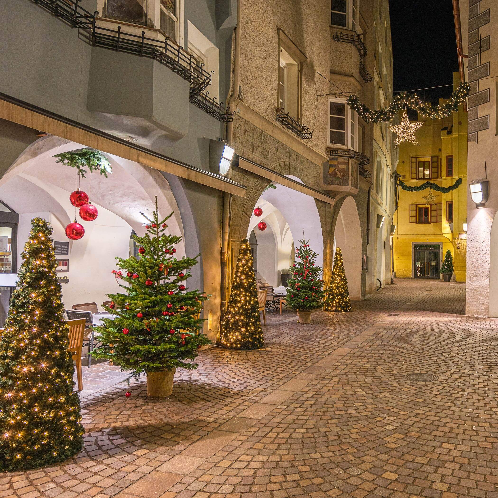 Zentrum von Bruneck im Winter