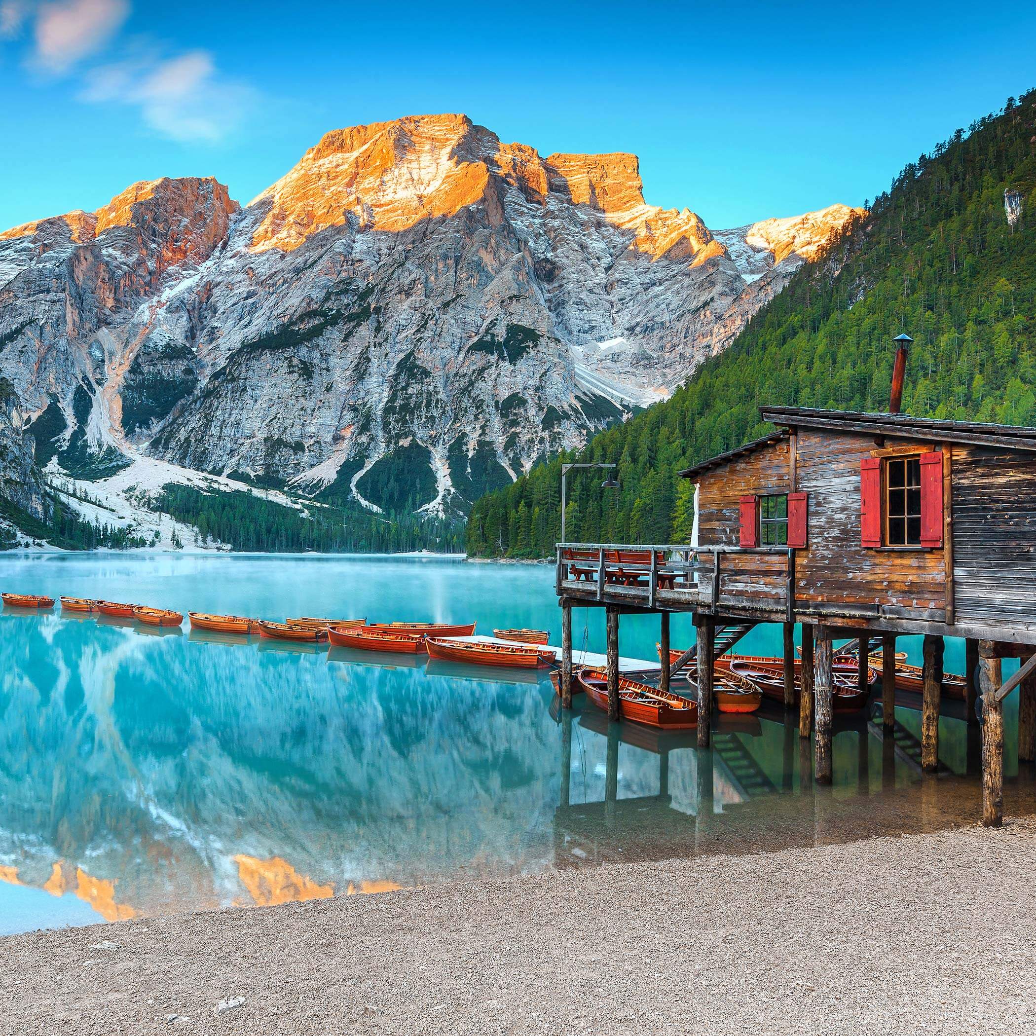 Pragser Wildsee in den Dolomiten